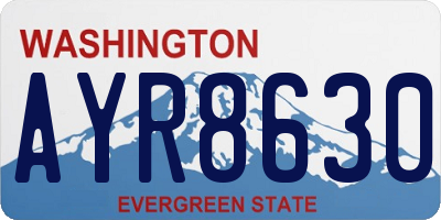 WA license plate AYR8630