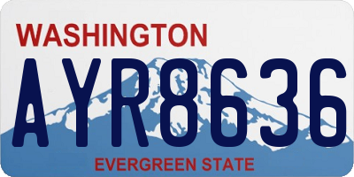 WA license plate AYR8636