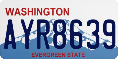 WA license plate AYR8639