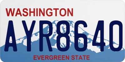 WA license plate AYR8640