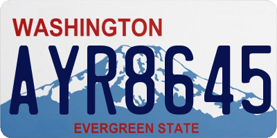 WA license plate AYR8645
