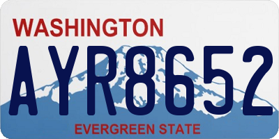 WA license plate AYR8652