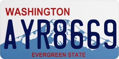 WA license plate AYR8669