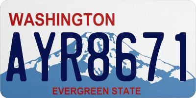 WA license plate AYR8671