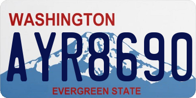WA license plate AYR8690