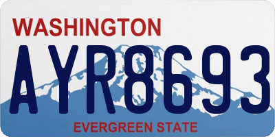 WA license plate AYR8693