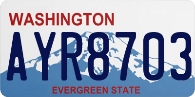 WA license plate AYR8703