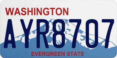 WA license plate AYR8707