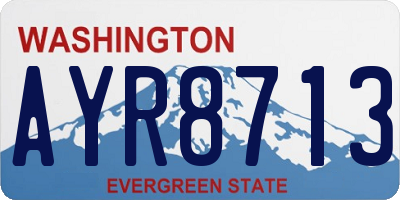 WA license plate AYR8713