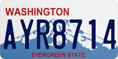 WA license plate AYR8714