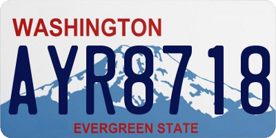 WA license plate AYR8718