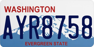 WA license plate AYR8758