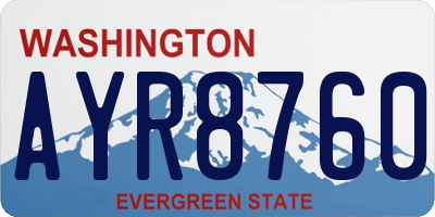 WA license plate AYR8760