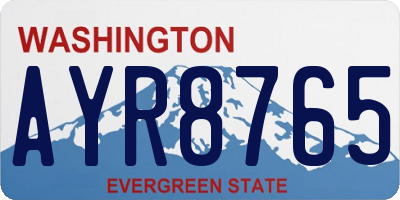 WA license plate AYR8765