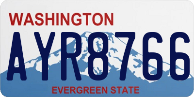 WA license plate AYR8766