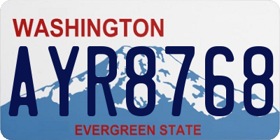 WA license plate AYR8768