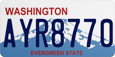 WA license plate AYR8770
