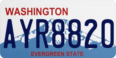 WA license plate AYR8820