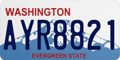 WA license plate AYR8821