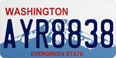 WA license plate AYR8838
