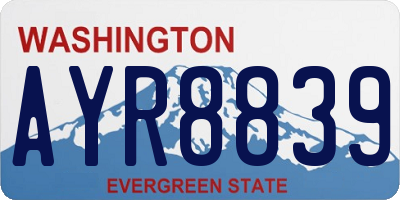 WA license plate AYR8839