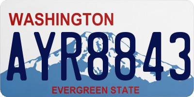 WA license plate AYR8843