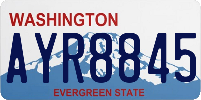 WA license plate AYR8845