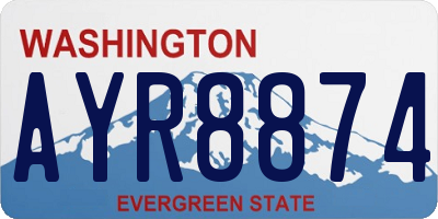 WA license plate AYR8874