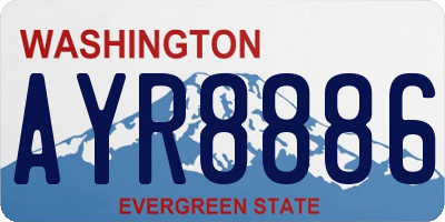 WA license plate AYR8886