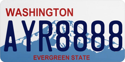 WA license plate AYR8888