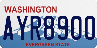 WA license plate AYR8900