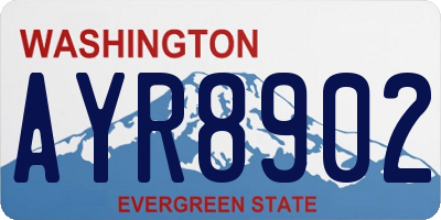 WA license plate AYR8902