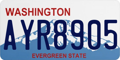 WA license plate AYR8905
