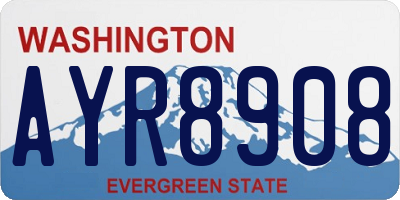 WA license plate AYR8908