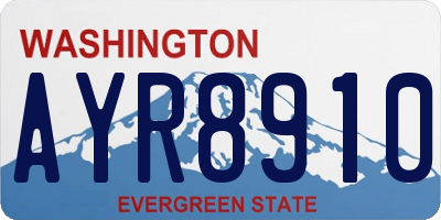 WA license plate AYR8910