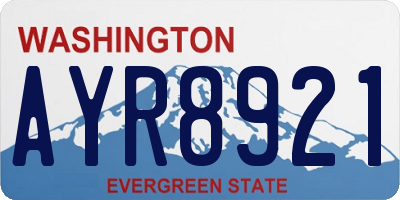 WA license plate AYR8921