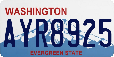 WA license plate AYR8925