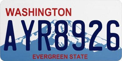 WA license plate AYR8926