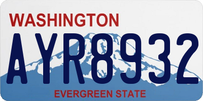 WA license plate AYR8932
