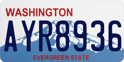 WA license plate AYR8936
