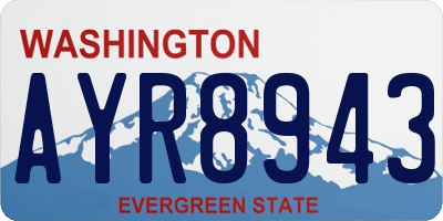 WA license plate AYR8943