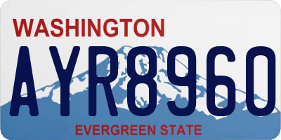 WA license plate AYR8960