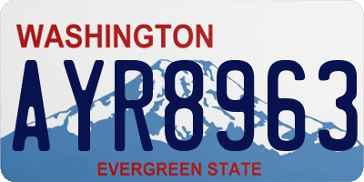 WA license plate AYR8963