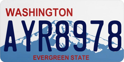 WA license plate AYR8978