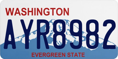 WA license plate AYR8982