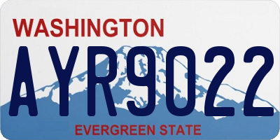 WA license plate AYR9022
