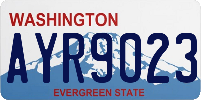 WA license plate AYR9023
