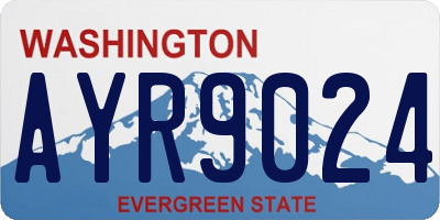 WA license plate AYR9024