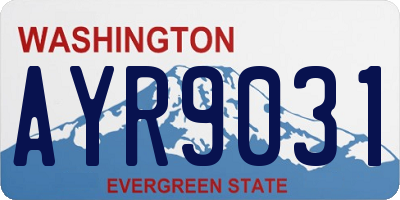 WA license plate AYR9031