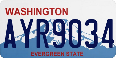 WA license plate AYR9034